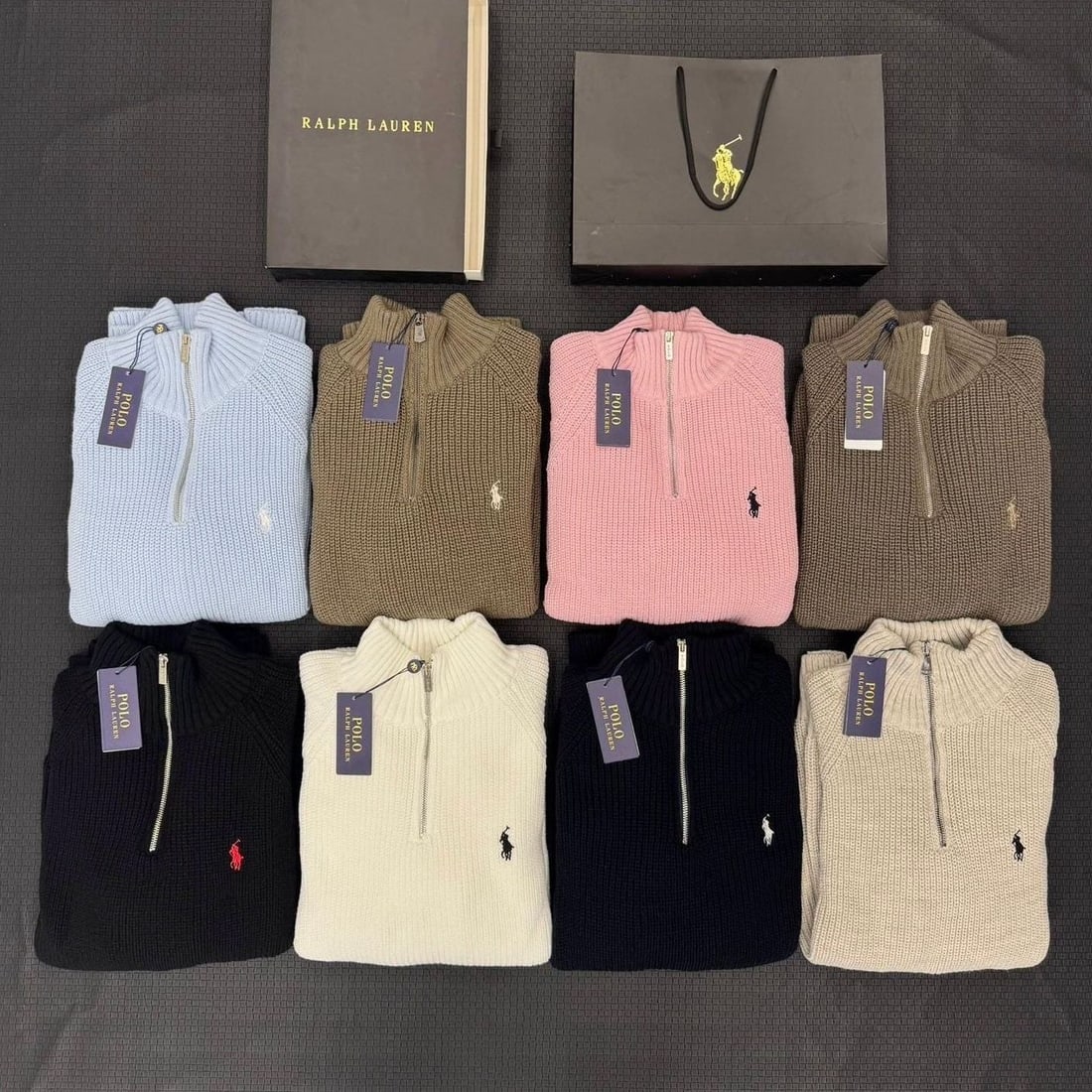 Ralph Lauren Pleteni džemper s patentom do pola