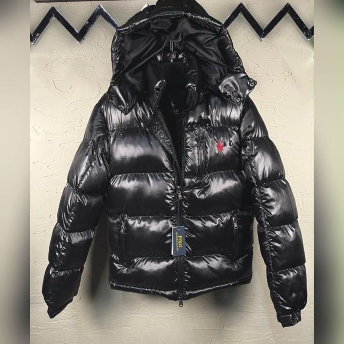 Ralph Lauren Sjajna pufer jakna s kapuljačom