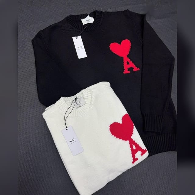 Ami Paris Pleteni džemper s logom srca