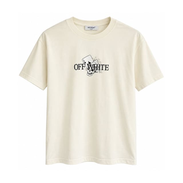 Off-White Skull majica — krem